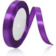 thumbnail image 1 of LAICAIW Solid Color Purple Satin Ribbon, 3/8 Inches x 25 Yards Fabric Satin Ribbon for Gift Wrapping, Crafts, Hair Bows Making, Wreath, Wedding Party Decoration and Other Sewing Projects, 1 of 7