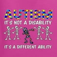 thumbnail image 2 of Autism Is Not A Disablity It's A Different Abilty | Autism Awareness Dabbing Skeleton Inspirational Christian Womens Graphic T-Shirt, Fuschia, Large, 2 of 5