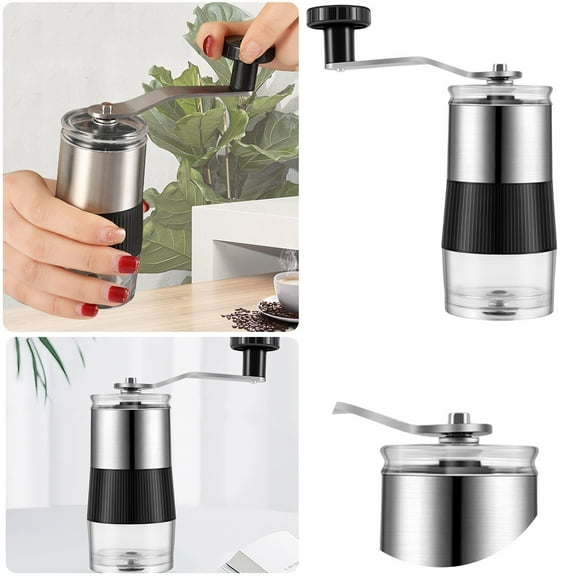 Helenmas Bakeware Manual Coffee Grinder Coffee Bean Grinder Stainless Steel Shell with Removable Handle White