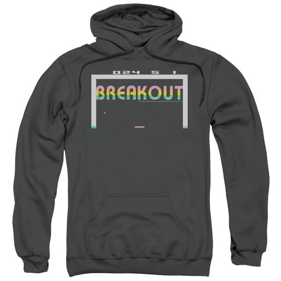 Atari Breakout 2600 Adult Pullover Hoodie Sweatshirt Charcoal