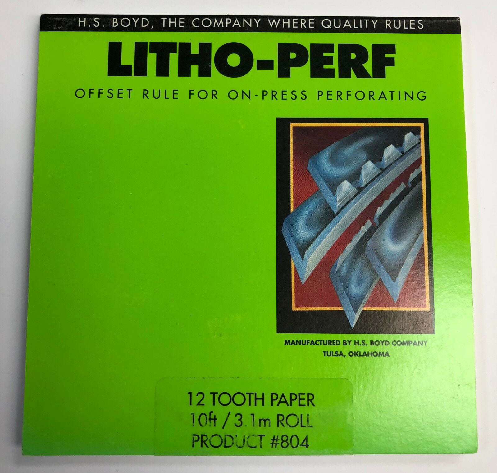 HS BOYD Litho-Perf 12 Tooth Paper Product # 804 Litho Perf Bindery Supplies 