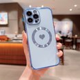 thumbnail image 3 of Feishell for Apple iPhone 14 Pro Max (6.7 inch) Cute Love Heart Pattern Case for Women Girls,Compatible with Magsafe Charging,Luxury Plating Edge Soft Silicone Shockproof Slim Phone Case,Blue, 3 of 7