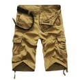 thumbnail image 2 of WERYOUNG Mens Spring Summer Comfortable Casual Thin Cargo Knee Length Shorts Trendy Trunks, Khaki, XS, 2 of 5