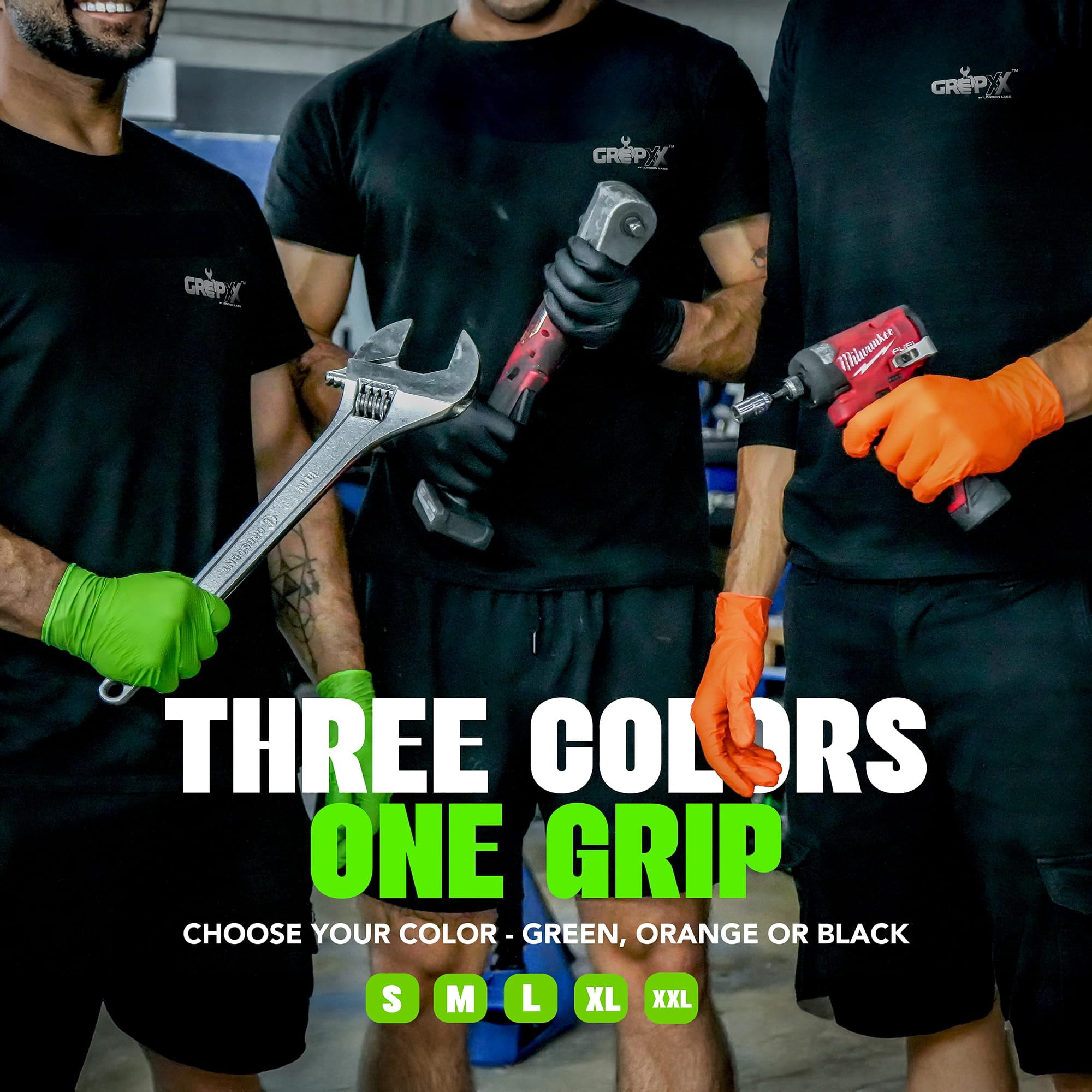 GRIPXX 3D Herkules Grip Green Nitrile Disposable Gloves – 8 Mil Heavy Duty, Latex- & Powder-Free Gloves for - 200ct X-large Orange gloves