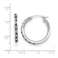 thumbnail image 2 of FB Jewels Sterling Silver Diamond Mystique Dia/Sapphire Round Hoop Earrings, 2 of 2