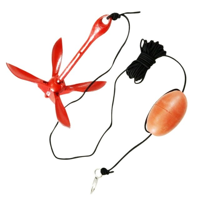Greeniant Kit de anclaje para Kayak, 7/5kg con 25 cuerdas, gancho a presión, bolsa de boya, accesorios de pesca para Kayak, ancla para tabla de Pescar juego de 1.5 kg