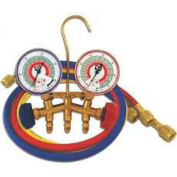 2 Valve Brass Manifold With Set 36" Hoses