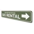 thumbnail image 4 of Ski Rental Arrow Sign Mountain Cabin Decor Skiing Aluminum Sign - 4x18 inches, 4 of 4