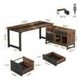 thumbnail image 6 of Tribesigns Executive Computer Desk with File Cabinet, 71-inch Home Office Desk with Filing Storage Drawer Cabinet, Brown & Black, 6 of 10
