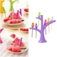 thumbnail image 5 of EeaseMX 6 tenedores de fruta de plástico con forma de pájaro y 1 palillo de dientes con forma de árbol para decoración de fiestas (morado), 5 of 7
