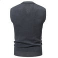 thumbnail image 3 of FINALGANG Mens Argyle Knit Vest V Neck Sleeveless Contrast Diamond Pattern Ribbed Trim Casual Knit Waistcoat For Daily Wear Business Casual Gray XXL, 3 of 3