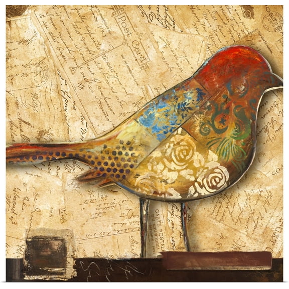 Great BIG Canvas | "Bird of Collage II" Art Print - 24x24