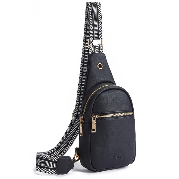 Bolso Bandolera Telena de Cuero Vegano para Mujer Negro
