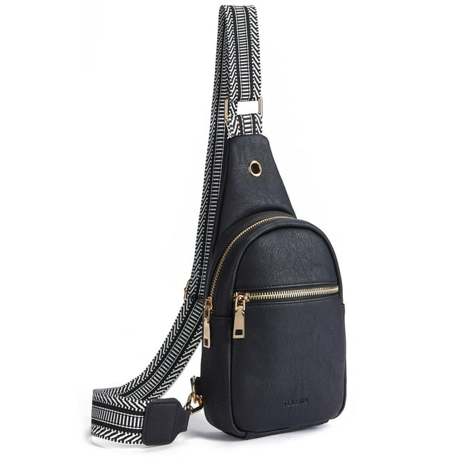 Bolso Bandolera Telena de Cuero Vegano para Mujer Negro