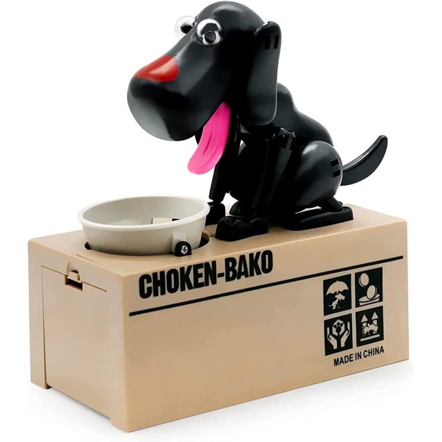 Cachorro Piggy Bank, My Dog Piggy Bank, Cute Robotic Coin Masching Toy Money Box, Ahorro de dinero Coin Bank Gift (Negro) XianweiShao 8390615101967