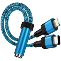 iPhone Headphone Adapter,1Pack 2 in 1 USB Type C&IOS to Aux Dongle Cord 3.5mm Female Jack Adapter Converter Earbuds Splitter Adaptor Audio Jack Cable Compatible with iPhone 16 15 14 Android Samsung