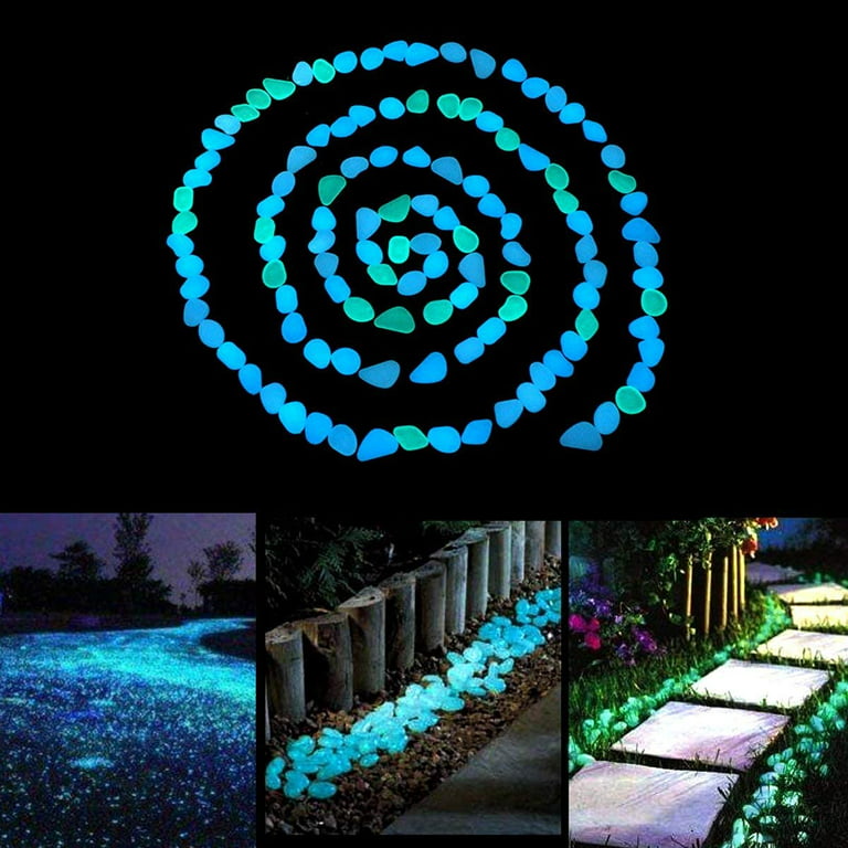 Yirtree Glow in The Dark Rocks 200PCS, Glowing Fish Tank Pebbles - Indoor/ Outdoor Yard Décor; Garden/Aquarium/Planter/Walkway/Driveway 