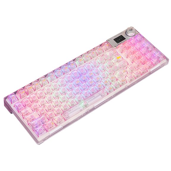 F98pro 95Key Hot-Swappable Translucent Mechanical Keyboard|Tri-Mode (2.4G/BT5.0/Wired)|RGB Backlit Keys|Plug & Play for Gaming/Office(White)
