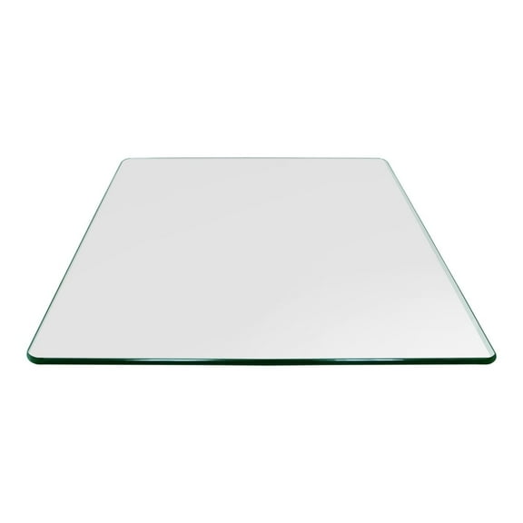 Dulles Glass 36" Square Table Top 3/8" Thick, Pencil Polished Tempered Glass for Indoor Dining or Outdoor Patio, 45 Pounds