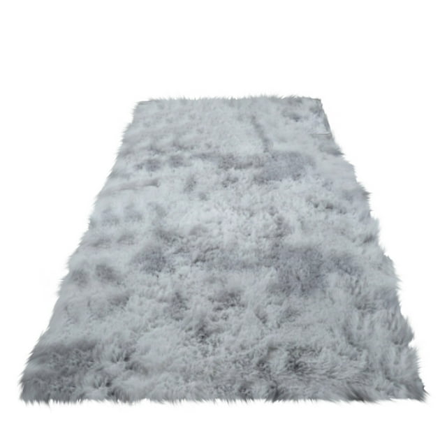 Fluffy Area Rugs for Bedroom, Non-Slip Washable Soft Shag Carpet, Plush High Pile Throw Rug for Living Room, Dorm, Aesthetic Decor Grey