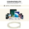 thumbnail image 7 of Liquipel Powertek iPad & iPhone Charger Cable, Fast Charging 6ft MFI Certified Lightning to USB Cord, Velvet - Cream, 7 of 7