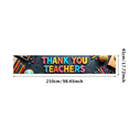 thumbnail image 3 of Colorful Thank You Teachers Backdrop Banner, Teacher Appreciation Day Decor, Education Theme Background, for Classroom Celebrations Teacher Parties Photo Props, 3 of 4
