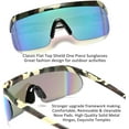 thumbnail image 3 of FEISEDY Oversized Mirror Shield Sport Sunglasses Flat Top One Piece Futuristic Men Women B2522, 3 of 15