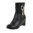 thumbnail image 1 of B91xZ Bottines pour Femmes Bottes de Combat Lacées, Noir 7, 1 of 5