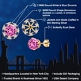 thumbnail image 2 of Gem Stone King 18K Yellow Gold Plated Silver Pink Created Sapphire  Earrings with Jackets for Women | 2.00 Cttw | Gemstone September Birthstone | Round 6MM, 2 of 6