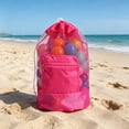 thumbnail image 5 of 1-3PC Mesh Beach Bag Drawstring Backpack Swim Pool Toy Bag Waterproof Breathable Large Capacity Foldable with Zipper Pocket for Swimming Sports Gym Travel Lightweight Adjustable Straps, 5 of 5