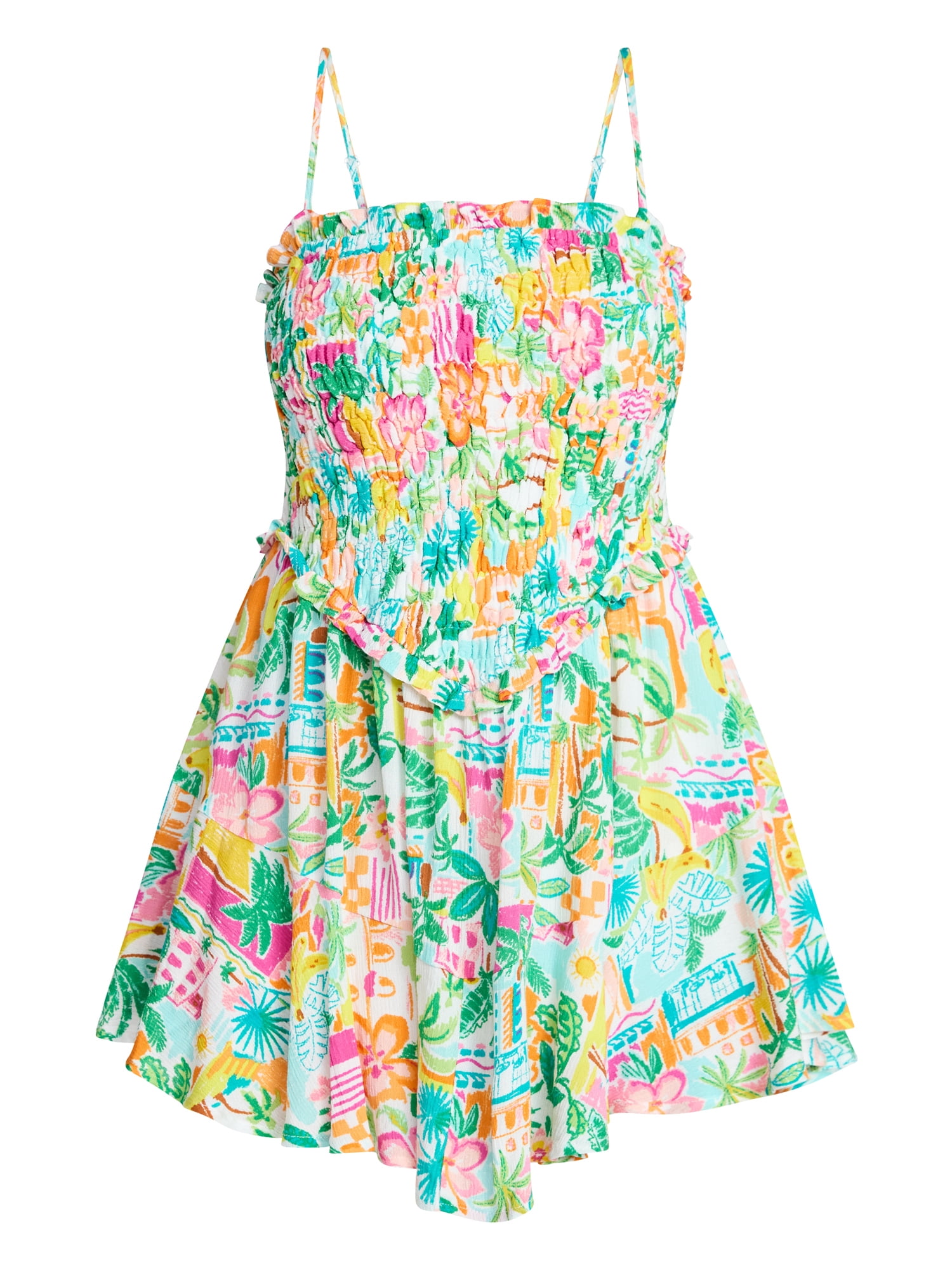 No Boundaries Smocked Romper, Women's XXS-XXL