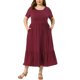 thumbnail image 1 of Vestidos de verano maxi de mujer de tallas grandes Agnes Orinda con mangas cortas y cuello redondo 3X rojo oscuro, 1 of 6