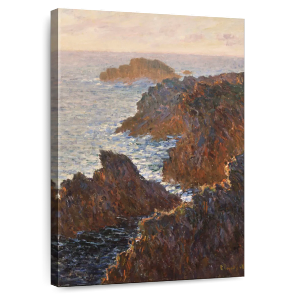 Elephant Stock Rocks At Belle-isle Port-domois 1886 Wall Art - Vertical Canvas Wall Art - Living Room Wall Decor - Beach Canvas - Brown And Gray Decor By Claude Monet - 8" x 12"