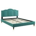 thumbnail image 4 of Modway Emerson Performance Velvet Full Platform Bed in Teal, 4 of 10