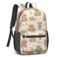 thumbnail image 2 of Highland Cow and Flower Print 17" School Backpacks for Teens,Waterproof Oxford Fabric,S-Shape Padded Straps for School,Travel,Hiking,Camping, 2 of 6