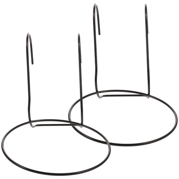 2 piezas de macetas colgantes de metal para balcón con forma de anillo.