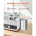 thumbnail image 3 of Dual Soup Kettles + Six-Well Warming Pan Commercial Soup Warmer with Dust Cover - Hot Pot, Stew & Buffet Food Warmer Equipment, 3 of 10