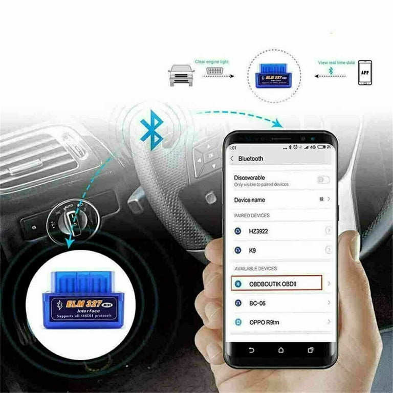 ELM327 bluetooth ELM 327 OBDII Diagnostic Interface OBD2 Auto Car  Diagnostic Scanner for android torque software