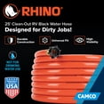 thumbnail image 3 of Camco Rhino 25-Foot Clean-Out RV Water Hose, Heavy Duty PVC (22990), 3 of 8