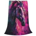 thumbnail image 2 of Vsdgher Watercolor Painting White Horse Ultra-Soft Micro flannel Blanket Throw Blankets for Couch Sofa, Bed (4 sizes)-50"x40", 2 of 7