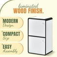 thumbnail image 5 of ZYPPP Dothan Wood 2-Cubed Closed Bookcase - Storage Shelf Organizer Bookshelf (White), 5 of 8