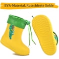 thumbnail image 2 of Botas de goma para niños, niñas y niños, botas de lluvia ligeras, botas de goma antideslizantes impermeables con cordón, 2 of 6