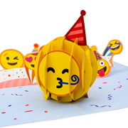 Paper Love Partying Emoji Pop Up Birthday Card, 3D Popup Greeting Cards For Bday, Celebration, Party