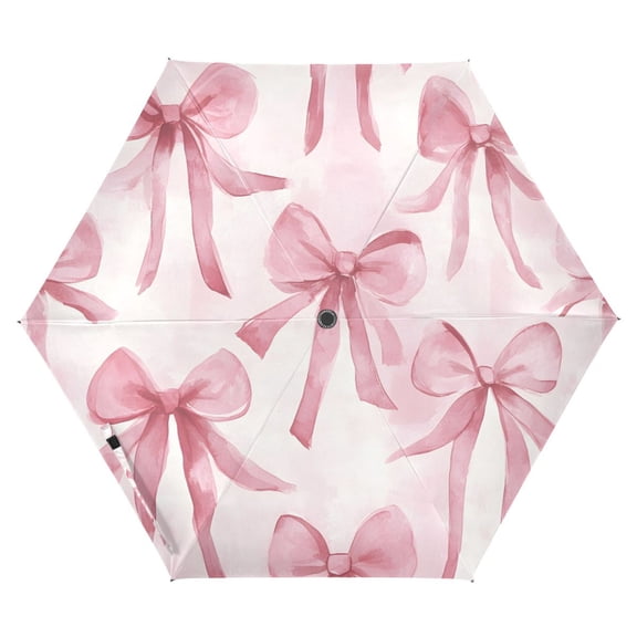 ALAZA Watercolor Bow UPF 50 Compact Folding Umbrella for Rain Travel Umbrella Packable