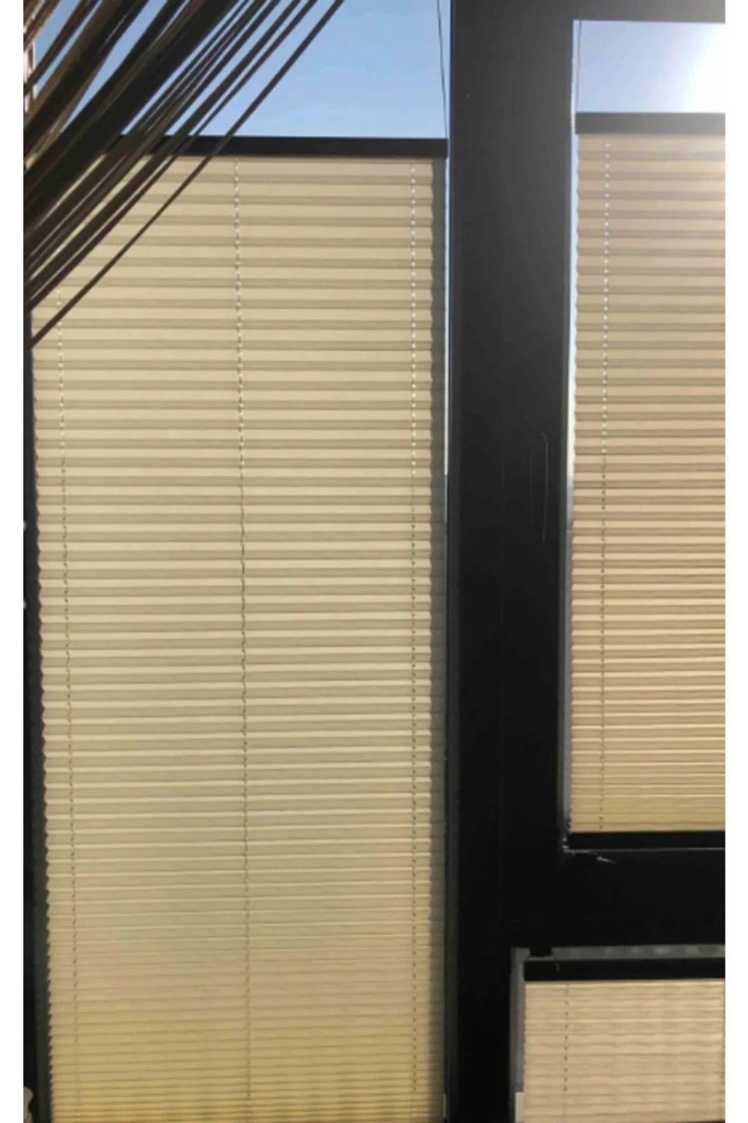 Naza Home Ivory Pleated Blinds Drapes High Shading Accordion Style Window Treatments in Caravan