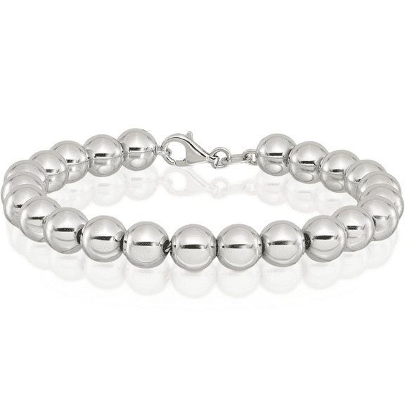 ICE CARATS 925 Sterling Silver 8mm Chunky Bead Chain Ball Bracelet - 7.5 inch - Polished Women's