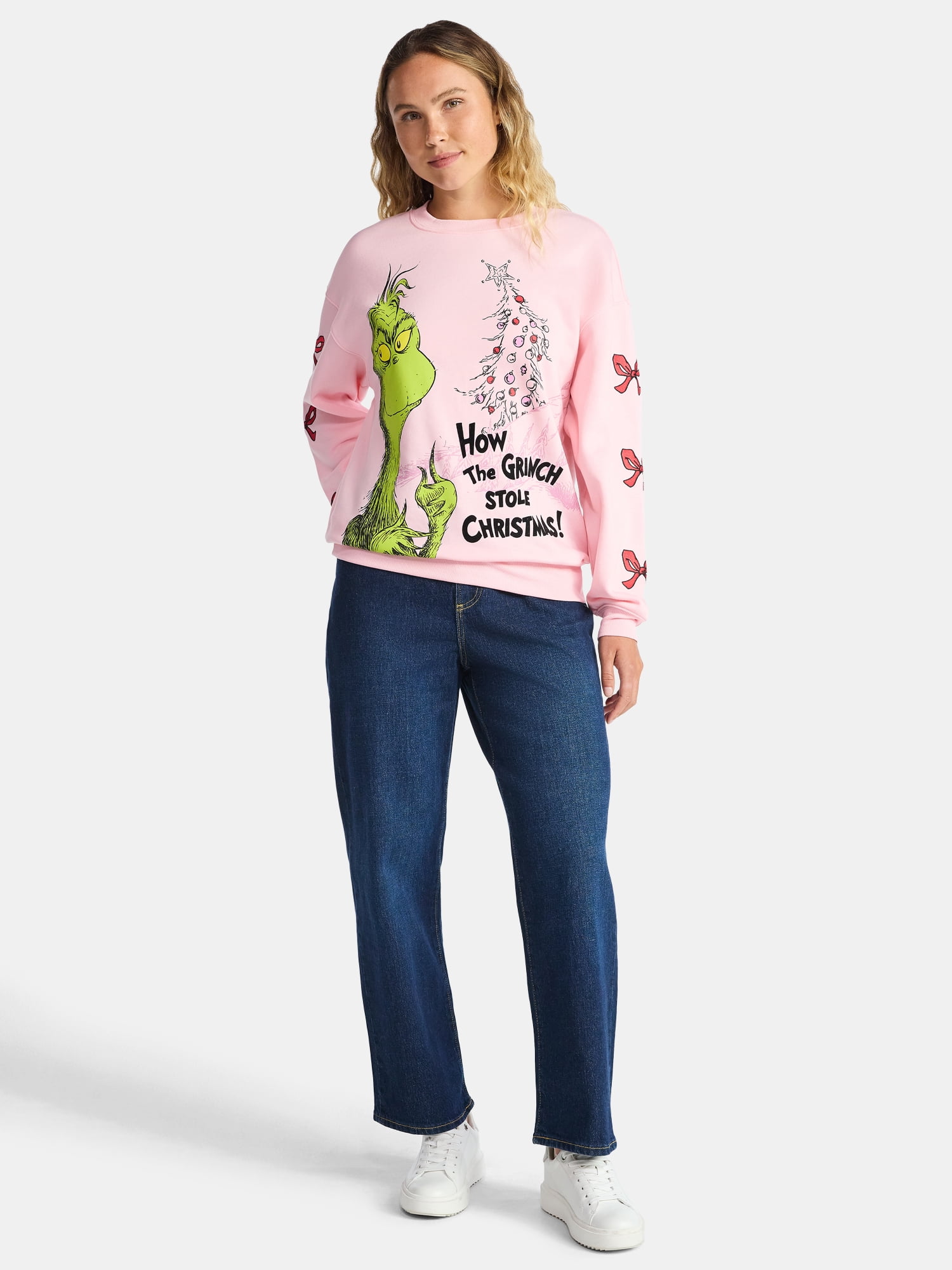 Dr Seuss The Grinch Women's Graphic Fleece Sweatshirt with Long Sleeves, Sizes XXS-XXL