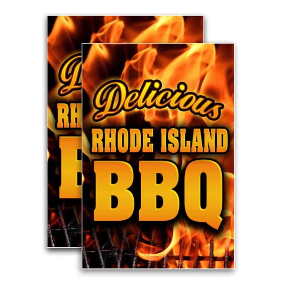 Rhode Island BBQ (24" X 36") Deluxe A-Frame Signicade, Includes 2 Removable Panels & Stand