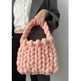thumbnail image 4 of Women's Knit Clutch Bag Handmade Woven Polyeater Knit Satchel Purse Handbag Shoulder Solid Color Bag, 4 of 8