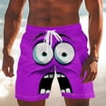 thumbnail image 2 of Mens Swim Trunks Board Shorts Funny Cartoon Face Print Swimming Trunks Quick Dry Beach Shorts Casual Summer Short, 2 of 3